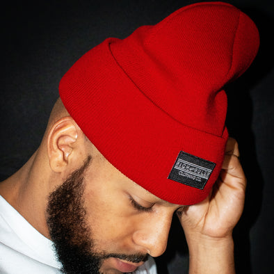 Salute One Knit Patch Beanie (RED)